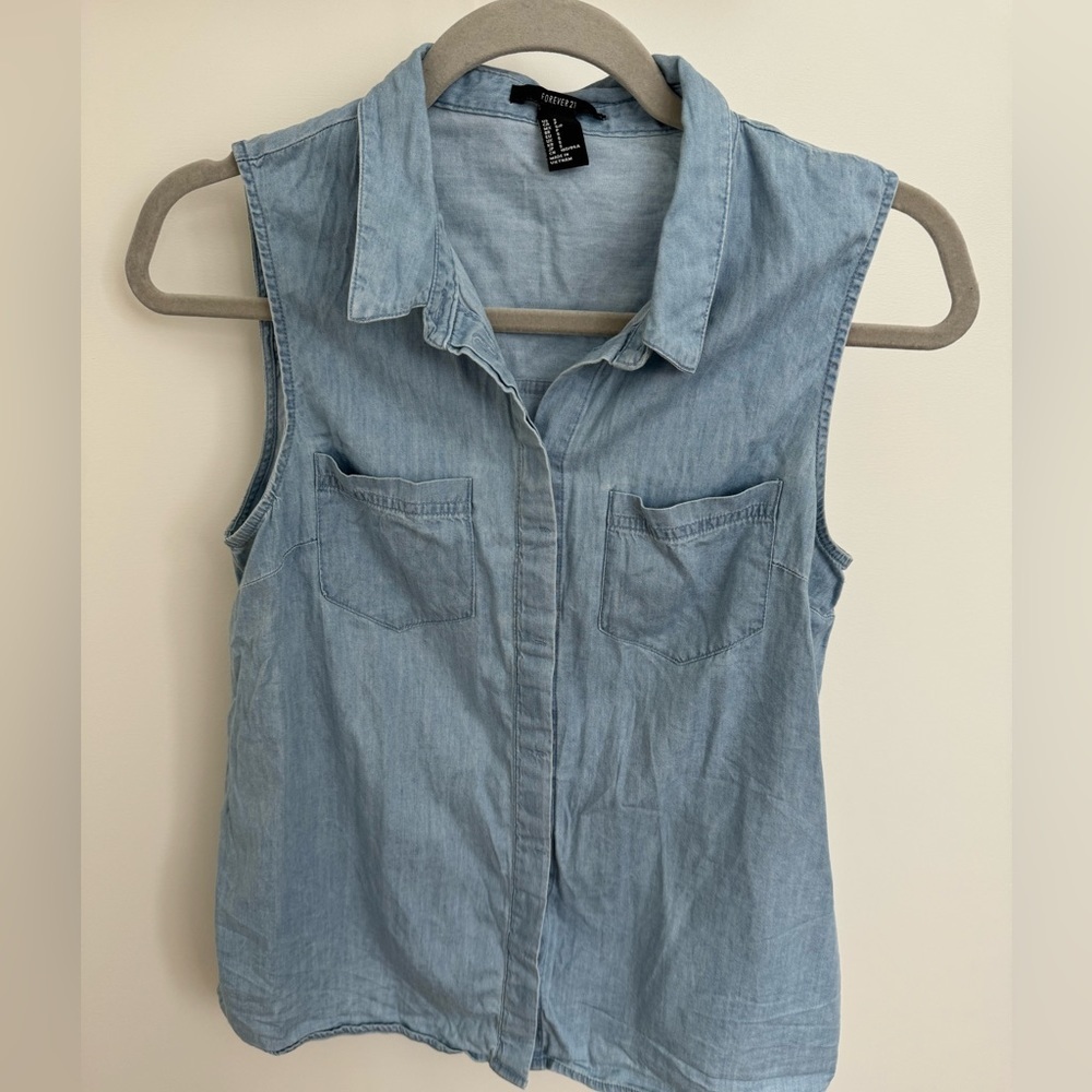 Forever 21 denim button down top